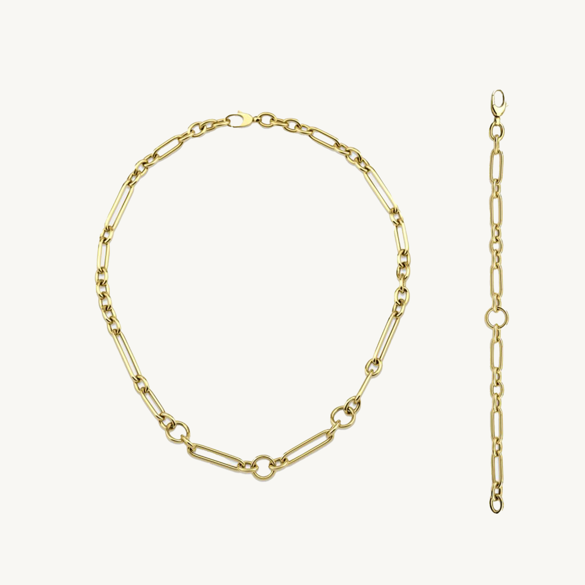 Regold Farklı Formların Birleşimi Zincir Set