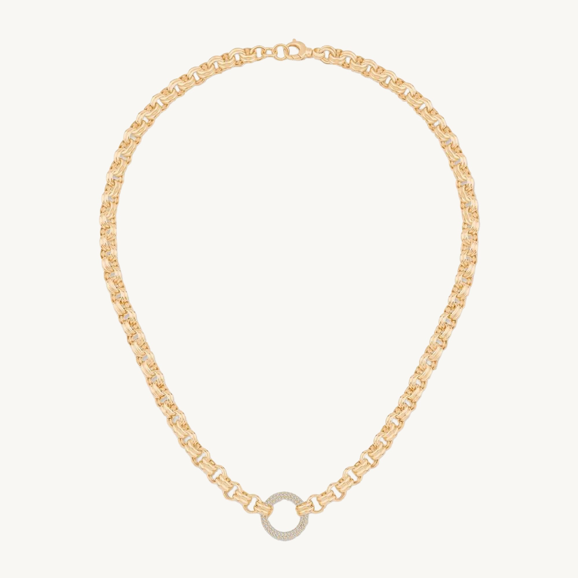 Ema Taşlı Halka Zincir Kolye