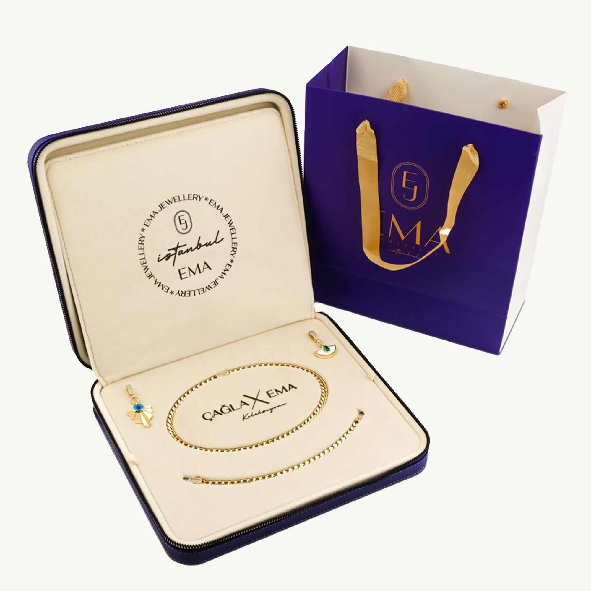 Ema 11mm Altın Taşlı Gurmet Set