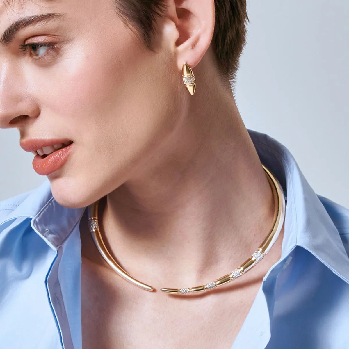 Regold Vega 14 Ayar Altın Taşlı Choker Kolye