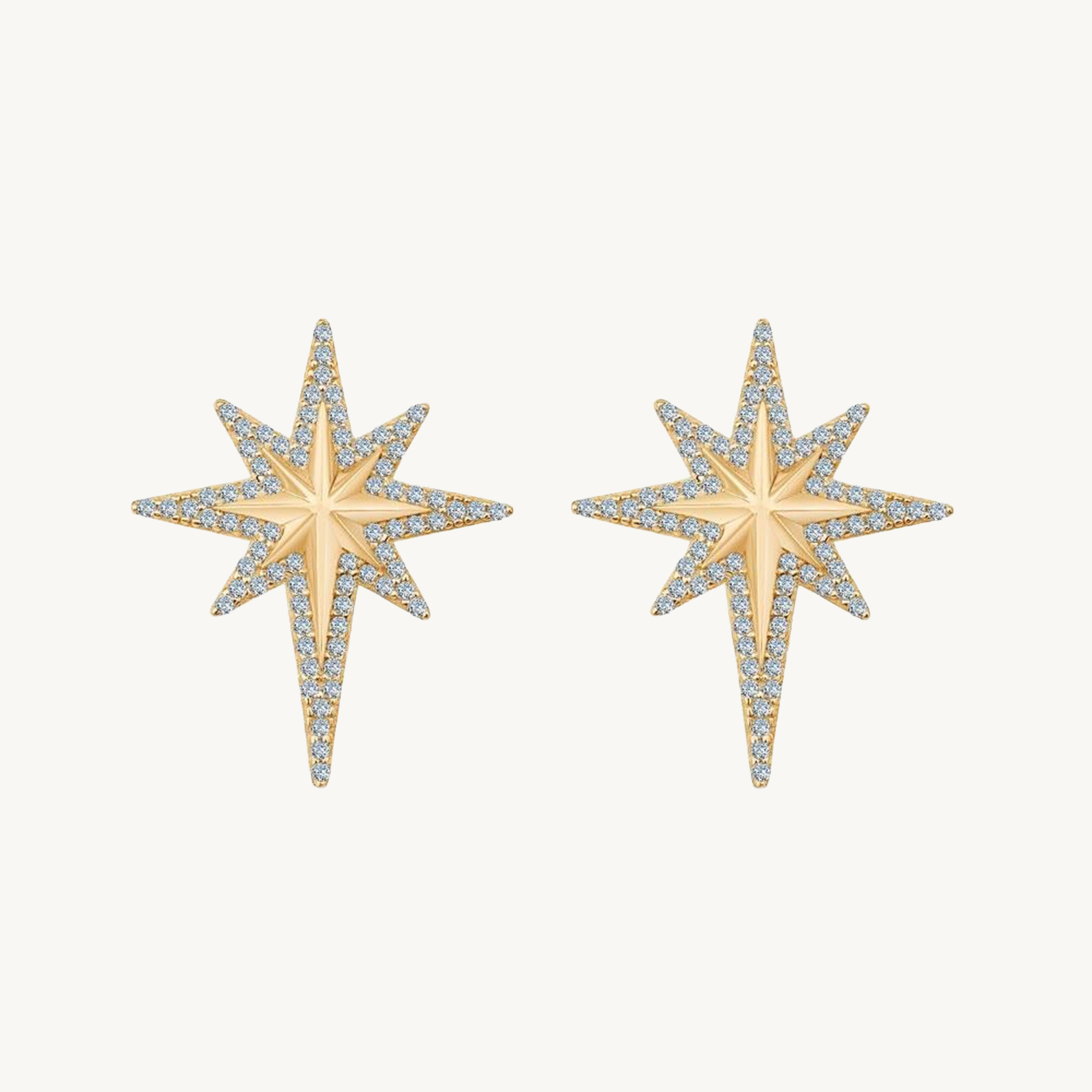 Ema Taşlı Kuzey Yıldızı Altın Küpe