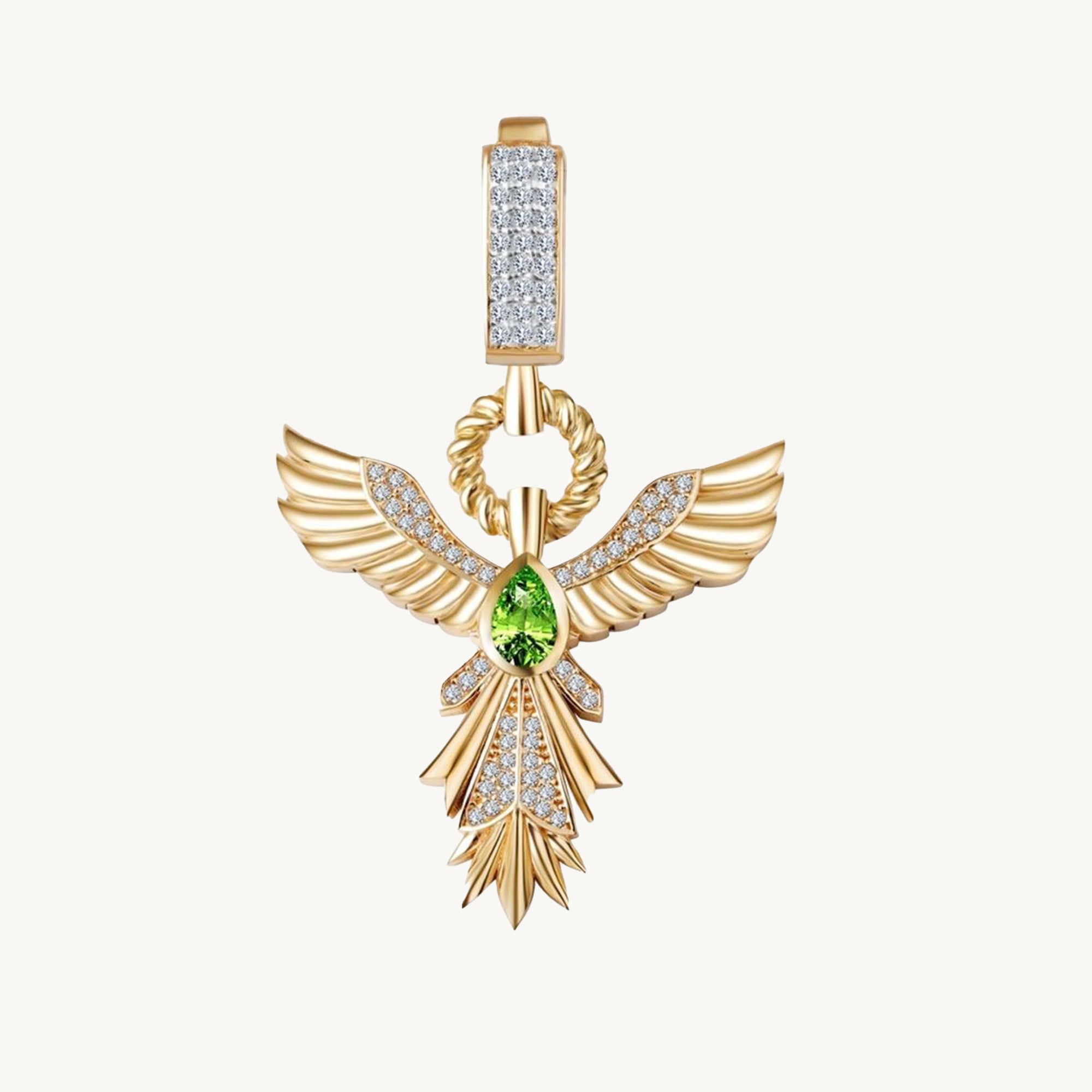 Taşlı Anka Kuşu Kolye Ucu Charm
