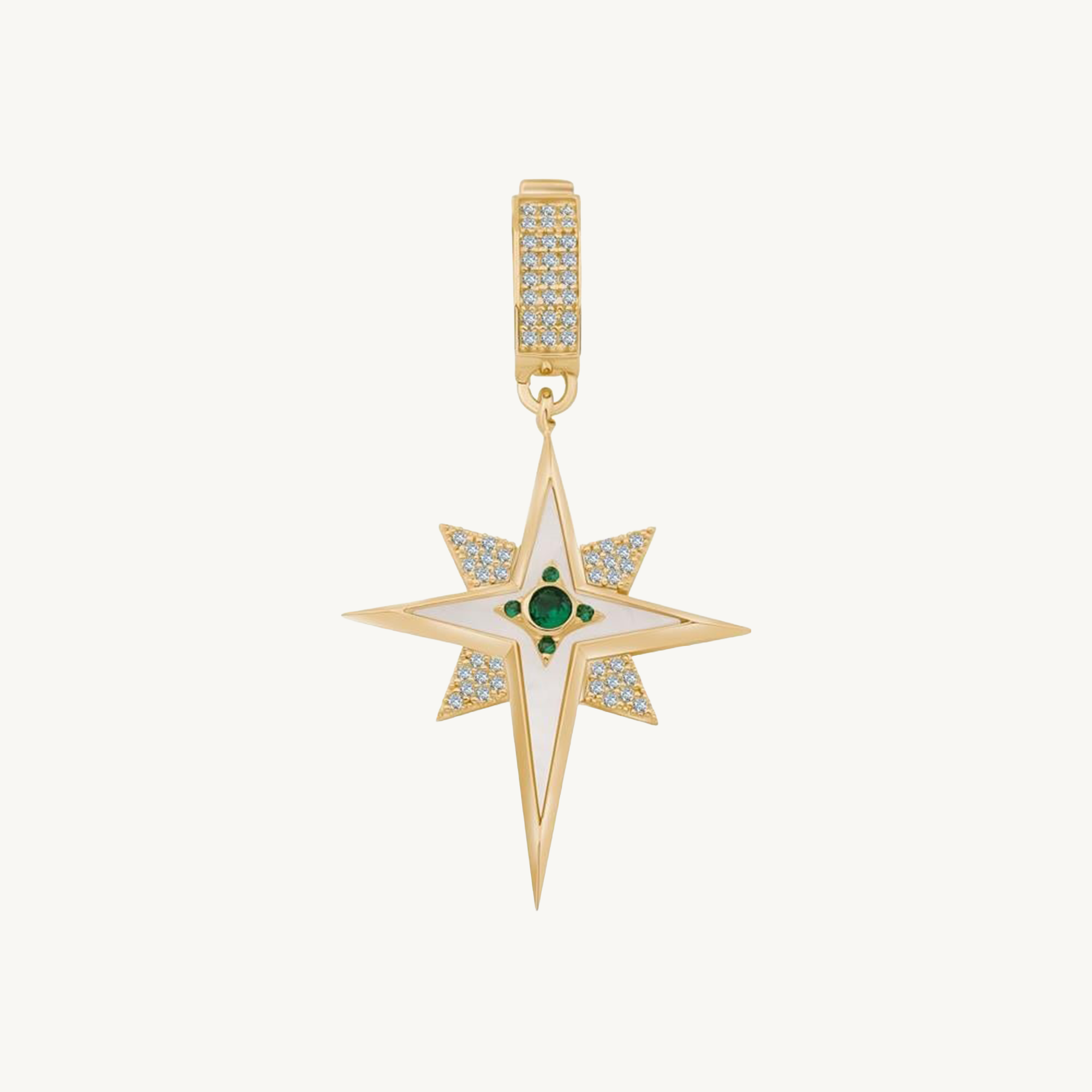 Ema Mineli Taşlı Kuzey Yıldızı Charm