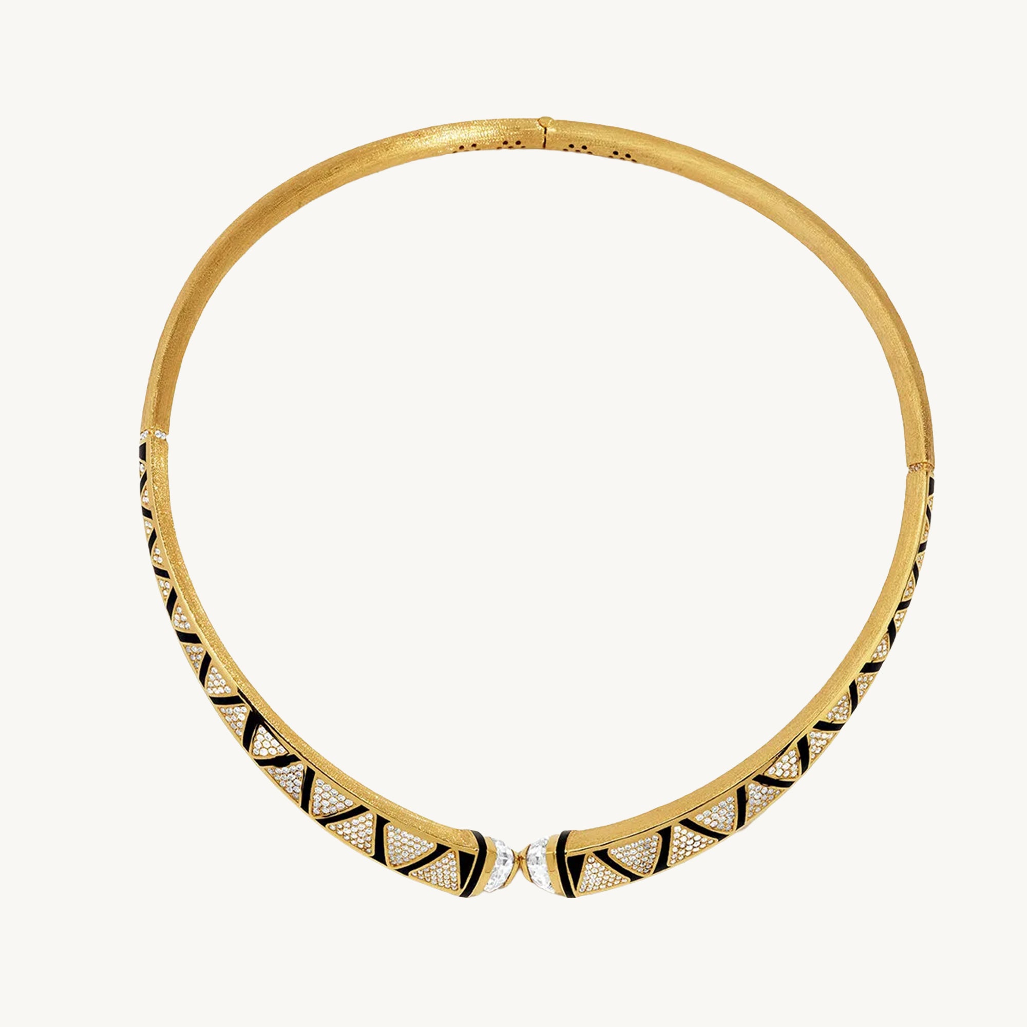 Regold 14 Ayar Altın Siyah Mine Detaylı Choker Kolye