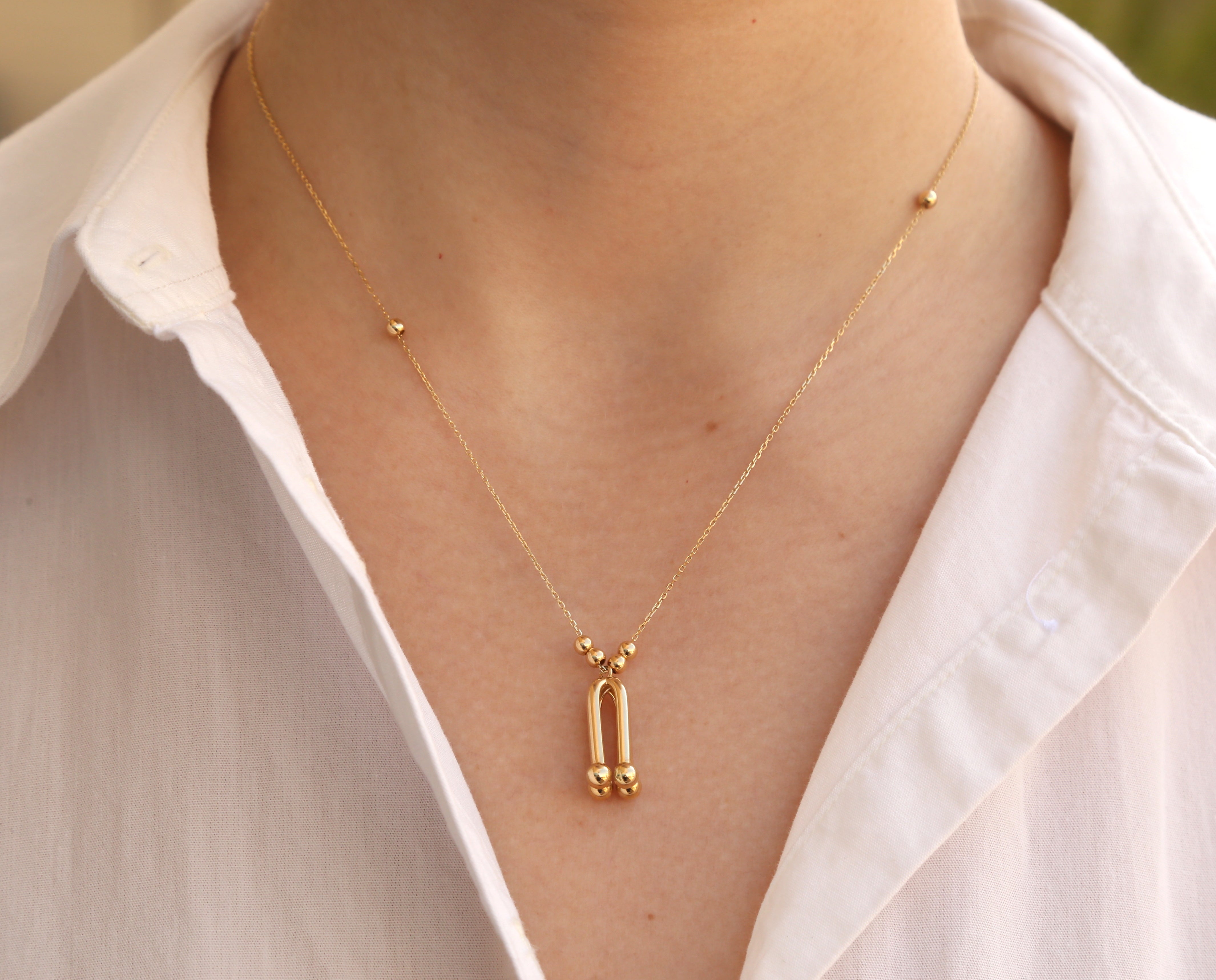 Gold Modern Kolye