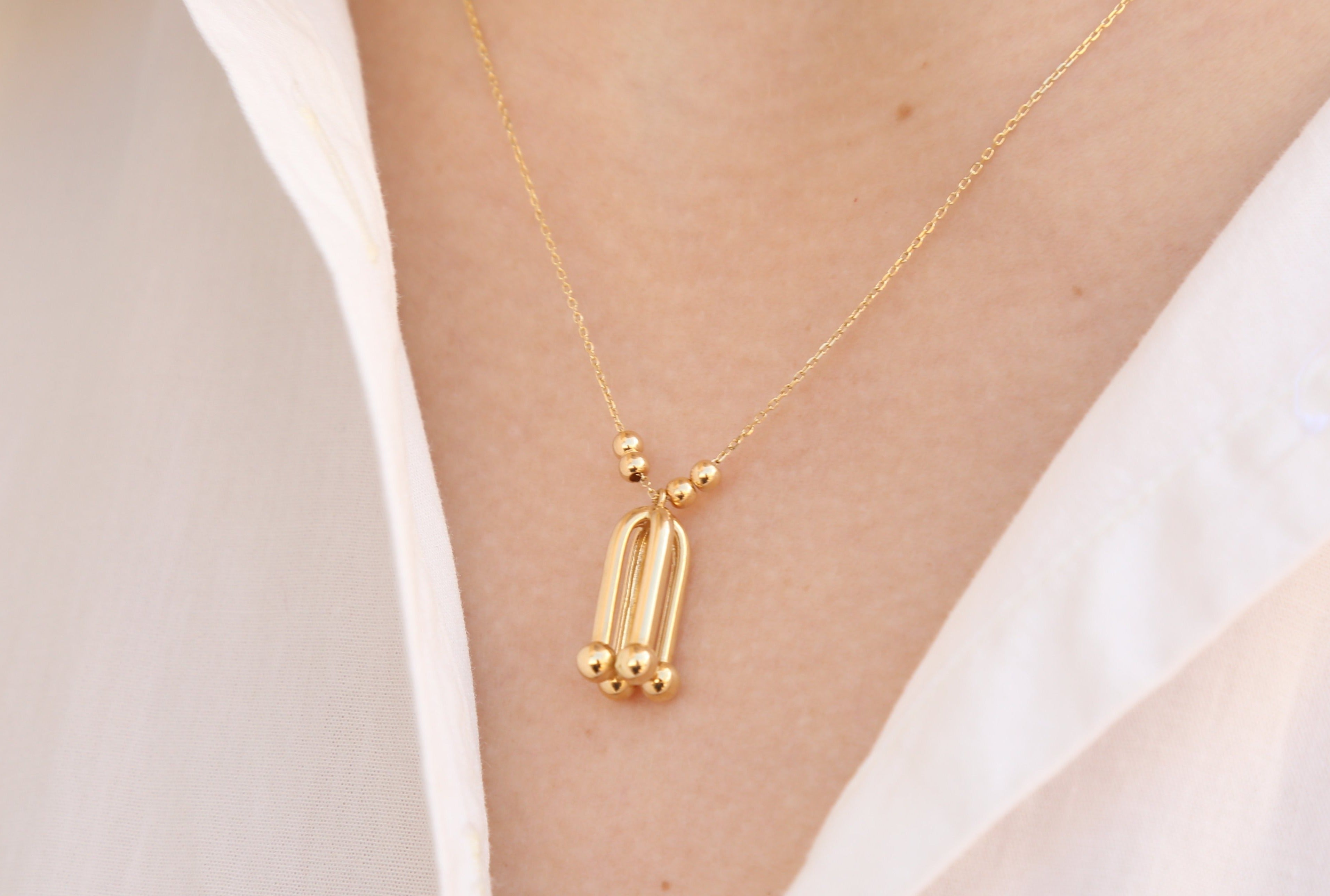 Gold Modern Kolye